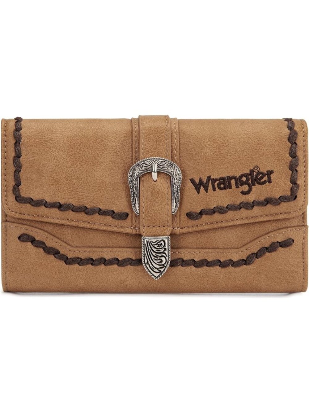 Western Style RFID Blocking Wallet for Women - Buckle Design, Credit Card Holder